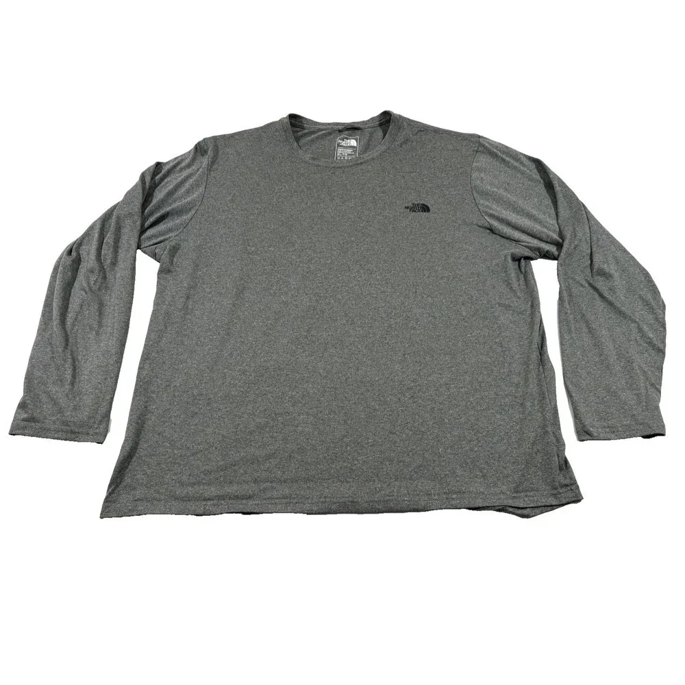 The North Face Shirt Mens Gray Long Sleeve Performance Outdoor T-shirt Tee Sz XL